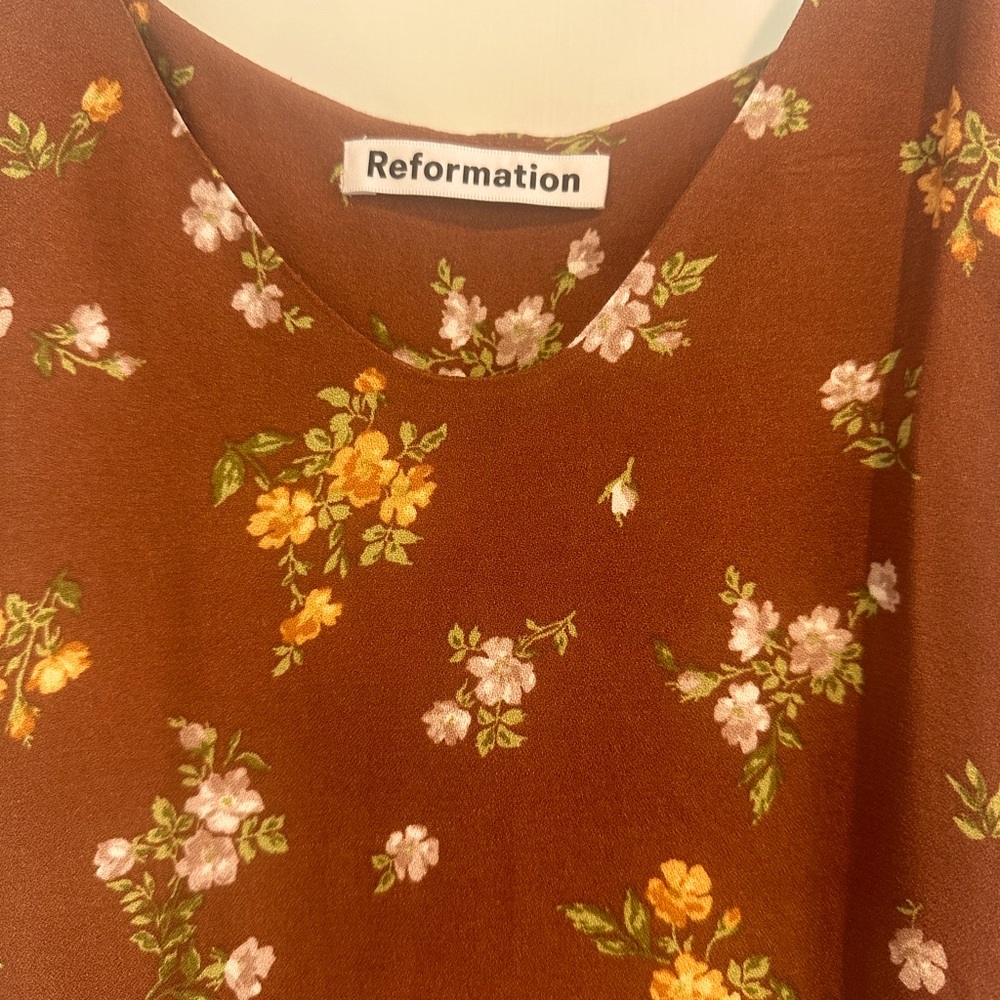 Reformation slip dress size small brown